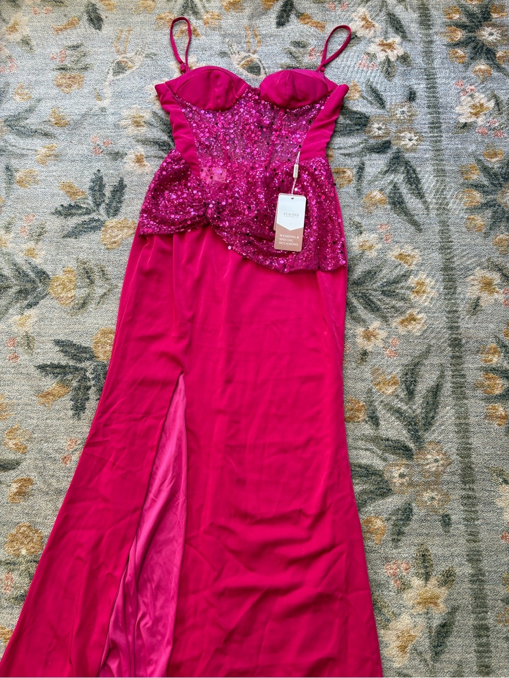 STACEES NWT Sleeveless Sequins Prom Dress Size 6 Corset